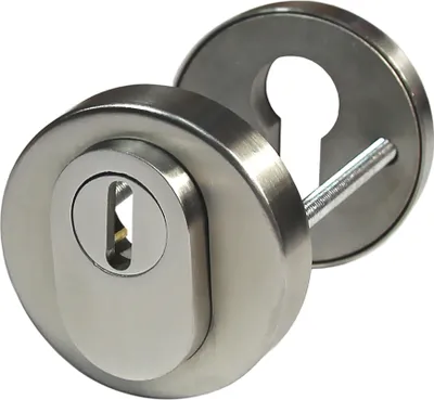 Produktbild von Edelstahl Schutzrosette SR - 1413 PZ Rund mit ZA ES2 Profilzylinder Türbeschlag