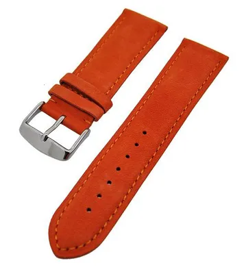 Produktbild von Uhrenarmband Kalbslederband Orange Ton in Ton 20mm Dornschließe NEU