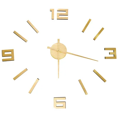Produktbild von vidaXL 3D-Wanduhr Modernes Design Golden 100 cm XXL