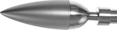 Produktbild von BASIT  Rohr + Innenlauf Gardinenstange selber zusammenstellen Edelstahl look Metall Ø 16mm Einzelteile, Einzelteile Gardinenstangen 16mm:E10 - 1 Stück Spitze