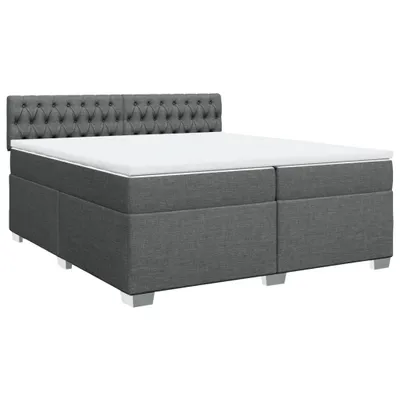 Produktbild von Boxspringbett mit Matratze Dunkelgrau 200x200 cm Stoff