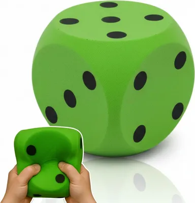 Produktbild von XXL-Schaumstoffwürfel Grün 15 cm - Weicher Jumbo-Augenwürfel für Spielspaß drinnen & draußen - Kinderfreundliches Wurfspielzeug