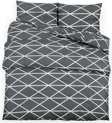 Zdjęcie produktu dla vidaXL Komplet pościeli szary 140x200 cm bawełna