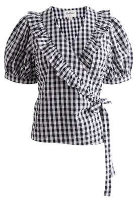 Produktbild von Cath Kidston - Bluse für Damen, Wickel, Puffärmel CT402 (44 DE) (Schwarz/Weiß)