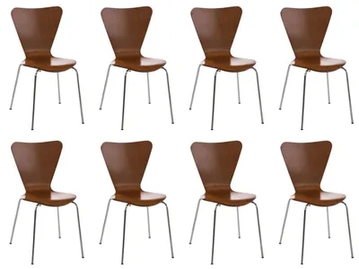 Produktbild von CLP 8er Set Besucherstuhl Calisto stapelbar braun