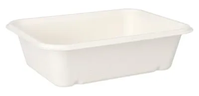 Produktbild von 300 Papstar Schalen, Zuckerrohr pure ungeteilt 5,6 cm x 15,3 cm x 20,3 cm weiss 37243