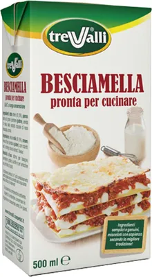 Produktbild von Trevalli Trevalli Besciamella U.H.T langlebige Klassisches Italienisches Bechamel Sauce bereit zum Kochen 500ml natürliche Zutaten