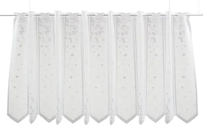 Produktbild von Gardinen Kranzusch Scheibengardine Mini Quadrate 60x875 cm H/B Weiß Bistrogardine Vorhang Küche 1er Pack