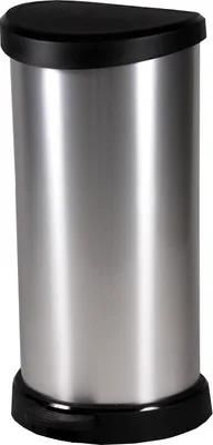 Produktbild von Curver Tretmülleimer Deco D-Form 40L Silbern