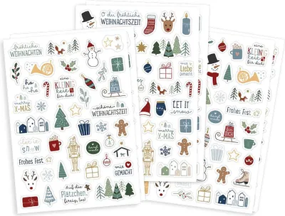 Produktbild von Brunnen Weihnachts-Sticker-Set A5, farbig illustriert, über 250 Sticker auf 6 Bögen