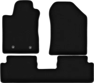 Zdjęcie produktu dla Dywaniki welurowe do Toyota Corolla Verso II minivan (2004-2009) - czarne dywaniki samochodowe BASIC komplet (3 szt.)
