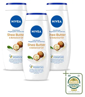 Productafbeelding van 3 x Nivea Douchegel Shea Butter & Botanische Olie - 250 ml - Voordeelverpakking - 3 stuks