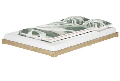 Produktbild von Loftbett Futon extra niedriges Bodenbett 120x200 Esche geölt V-60.47E-12ohne Zubehör