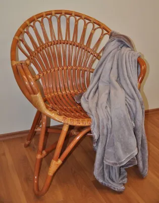 Produktbild von Rattansessel/Rattanstuhl Lentera, Fb. Cognac inkl. Decke