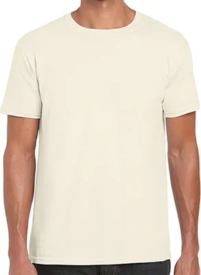 Image de Gildan 64000 | Softstyle T-shirt homme col mode - Couleur : Natural - Taille : L