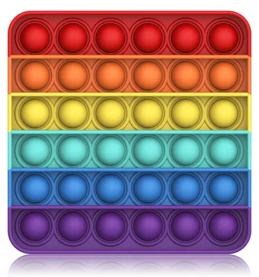 Produktbild von Pop it Fidget-Spielzeug Sensorik - Silikon - Quadratisch - Mehrfarbig - Für Kinder und Erwachsene