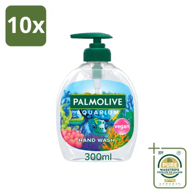 Image de 10 savons liquides pour les mains Palmolive Aquarium - Vegan - 300 ml - Lot de 10