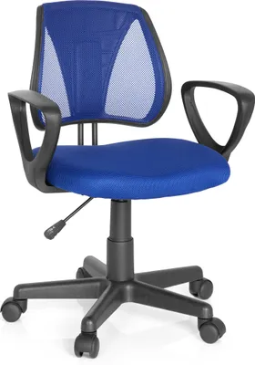 Produktbild von hjh OFFICE Kinderdrehstuhl KIDDY CD Schreibtischstuhl für Kinder höhenverstellbar mit Armlehnen Stoff / Netzstoff