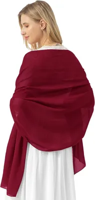 Productafbeelding van Chiffon Stola Donkerrood Maat M - Elegant voor Jurken - Dames