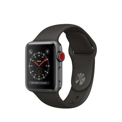 Produktbild von Apple Watch Series 3, LTE, 38mm Sportarmband, 16GB, Farbe: Space Grau