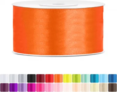 Produktbild von Satinband 38mm Orange - 25 Meter Rolle Geschenk- & Schleifenband