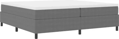 Image de vidaXL Lit boxspring gris clair et blanc 200 x 200 cm tissu velours côtelé