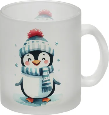 Produktbild von lustiger Pinguin Glas Tasse