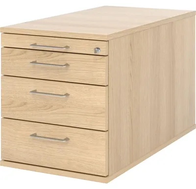 Obrázek produktu pro Pojízdný podstavec 80 cm 3 zásuvky zámek luk rukojeť dub
