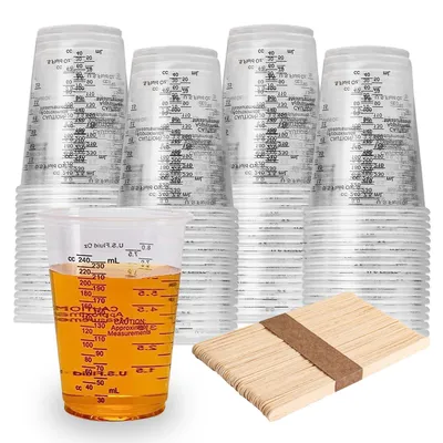 Messbecher 50 Stück 240 ml Kunststoff transparent