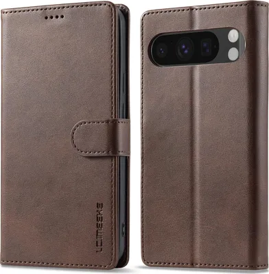 Image de Étui pour Google Pixel 9/Pixel 9 Pro étui à rabat en cuir avec fermeture magnétique et support, étui de protection marron