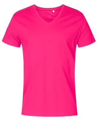 Image de X.O by Promodoro 1425 | T-shirt col V homme, Coton peigné - Couleur : Bright Rose - Taille : XXL