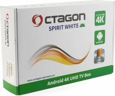Obrázek produktu pro OCTAGON SPIRIT WHITE 4K Android, 2GB/32GB, TV IP OTT, Bluetooth 5.1
