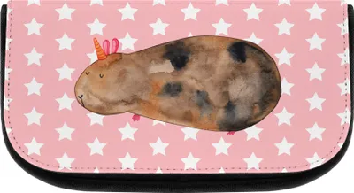 Produktbild von Mr. & Mrs. Panda Kulturbeutel Einhorn Meerschweinchen - Rot Pastell - Geschenk, Einhörner, Meerschwein, Meerhörnchen, kosmetik organizer, kosmetiktäschchen, Unicorn