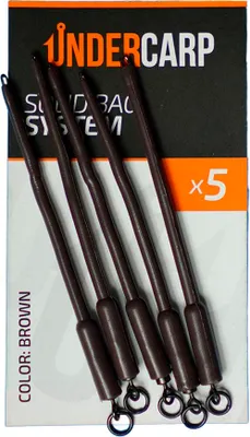 Produktbild von Angelschlauch Braun 80 mm mit großem Wirbelring für PVA-Beutel, 5 Stück, schnelle Befestigung