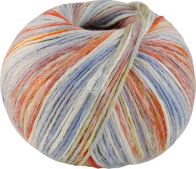Produktbild von Lana Grossa COTONELLA MULTI 100 g weiches Kettengarn aus Pima-Baumwolle 270 m  Farbe 104 - Rohweiß/Hellblau/Zart-/Gelbgrün/Rost bunt