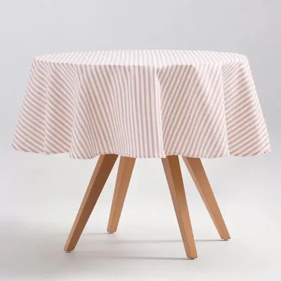 Obrázek produktu pro GAMUSI ARENZA Kulatý ubrus 155 × 155 cm, lososová barva – ubrus z bavlny a polyesteru odolný proti skvrnám – OEKO-TEX – lze prát
