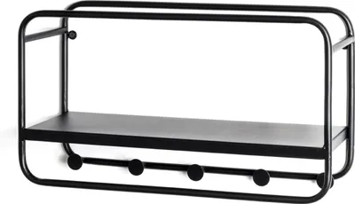 Produktbild von Wandgarderobe >23506< in schwarz, Metall - 45x25x15cm (BxHxT)