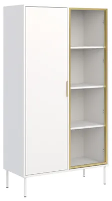 Produktbild von Selsey Vena – Vitrine zweitürig mit Glasfront, 90 cm, Weiß