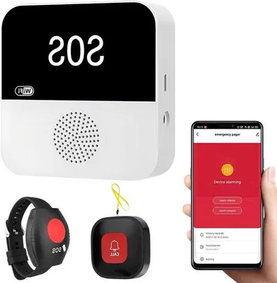 Zdjęcie produktu dla Bezprzewodowy przycisk alarmowy WiFi dla osób starszych i niepełnosprawnych