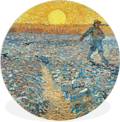 Produktbild von MuchoWow® Rundes Wandbild - Runde Bilder Der Sämann - Vincent van Gogh Ø 30 cm Kreis Wanddekoration Kunststoff - Wandkreis - Wandschmuck - Schlafzimmer - Bilder - Der Kreis - Kunst für die Wohnung - Plastik - Kunstdruck - Wandbild
