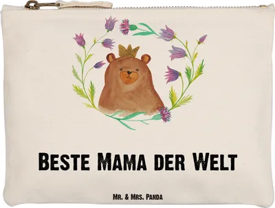 Produktbild von Mr. & Mrs. Panda Etui Bär Königin Grösse XL Große - Weiß - Geschenk, Federtasche, Waschbeutel, Mutter, Schlampermäppchen, Mom, Mama, Kulturtasche, pencil case, Teddy
