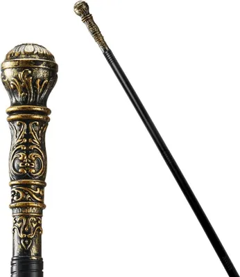 Obrázek produktu pro JOYIN Elegantní upíří hůl Vintage - gotický kostýmní doplněk 147 cm zlatá