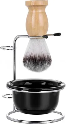Immagine prodotto di INF Set da barba da uomo 3 pezzi: pennello in nylon, manico in legno, ciotola