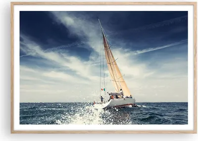 Produktbild von Gerahmtes Poster - Rahmen in heller Eiche - Segeln Yacht Reise - 100x70 cm - Wand Bild - Wanddeko - Wandbilder - Wandposter - Bilderrahmen - Bilder - Kunstdruck - Wandbild - P2NAA100x70-2797