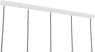 Zdjęcie produktu dla Daszek sufitowy do podłużnej puszki przyłączeniowej oprawy oświetleniowej z 5 gniazdami kablowymi, do stołu jadalnego, 120 x 8 cm, biały