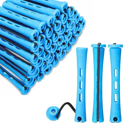 Produktbild von 120 Stück Kleine Dauerwellen Wickler,0.35 Zoll Dauerwellen Set Komplett, Blau Lockenwickler Klein, Hair Rollers für Frauen, Lockenwickler Kurze Haare für Natürliche Haare Lange Kurze Haare Styling Tool
