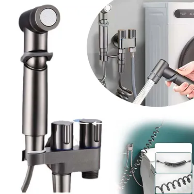 Produktbild von 1-in-2-Out Mini WC Wasserhahn Sprayer Kit, Hand-Bidet-Spray, Badezimmer Windel Dusche