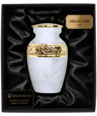 Immagine prodotto di Urna commemorativa bianca – Mini urna per ceneri, fornita con scatola e sacchetto