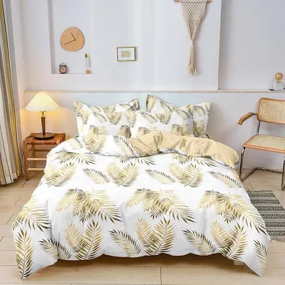 Produktbild von Komfortables und stilvolles Bettwäschendeck mit Blumen- und Pflanzenmuster für jede Schlafzimmer