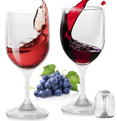 Image de Lot de 2 verres à vin, en plastique réutilisable, 200 ml, idéaux pour le camping, incassables, verres à vin rouges modernes, incassables, verre à vin en plastique, en plastique pour les voyages, le camping, les activités de plein air et les pique-niques